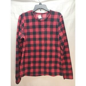 Cuddl Duds Sweater Sz XL FleeceWear Stretch Long Sleeve Buffalo Plaid Check